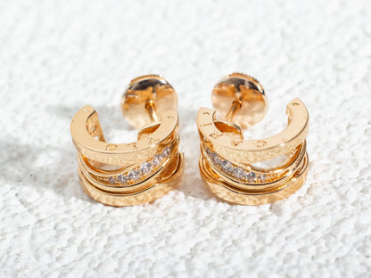 [Rosla Jewelry]ZERO 1 PINK GOLD DIAMONDS EARRINGS