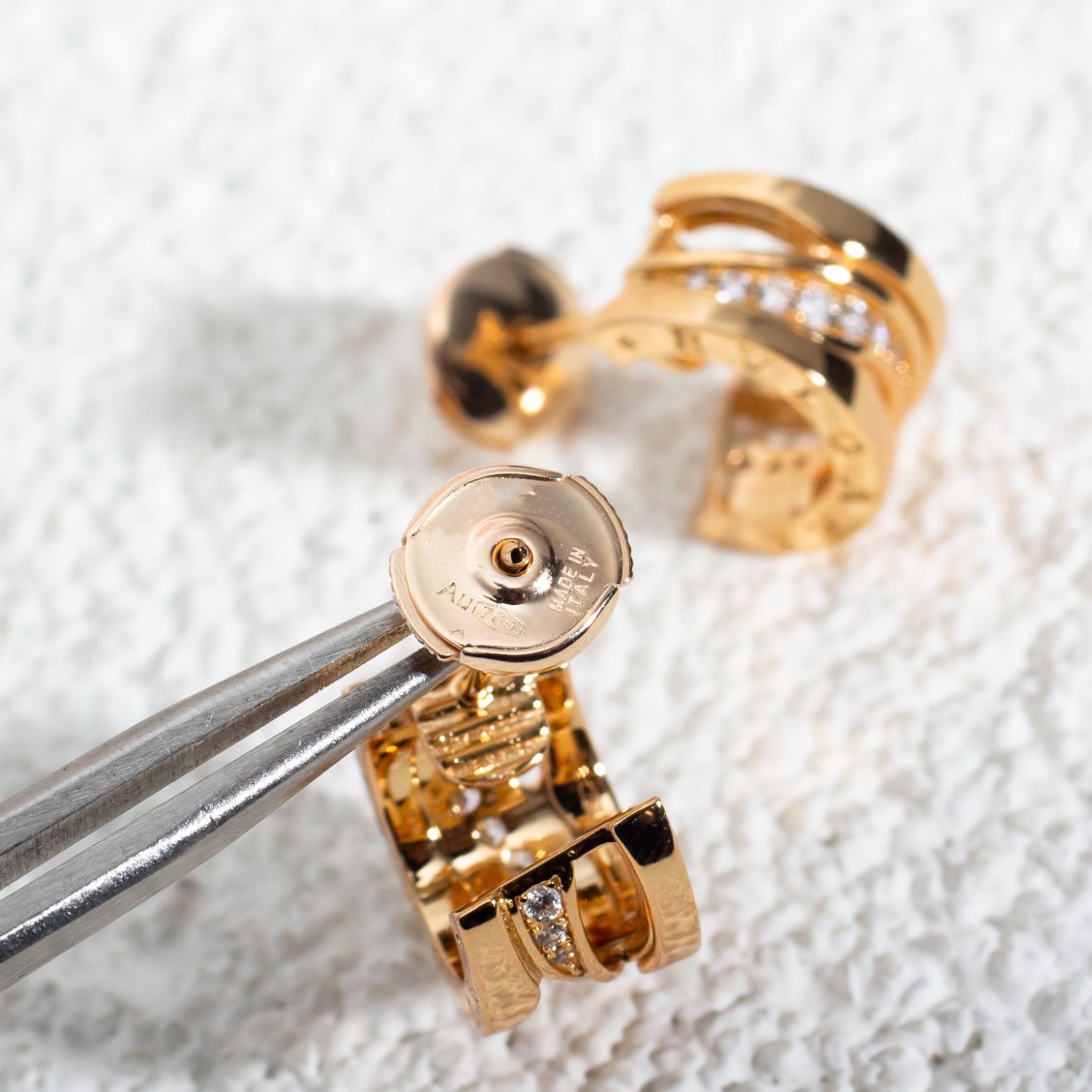 [Rosla Jewelry]ZERO 1 PINK GOLD DIAMONDS EARRINGS