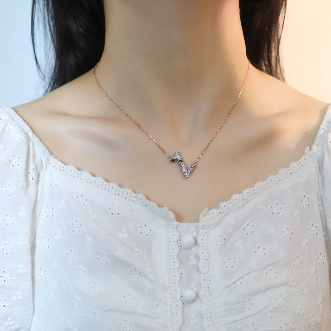 [Rosla Jewelry]VOLT SILVER DIAMOND PEDANT NECKLACE