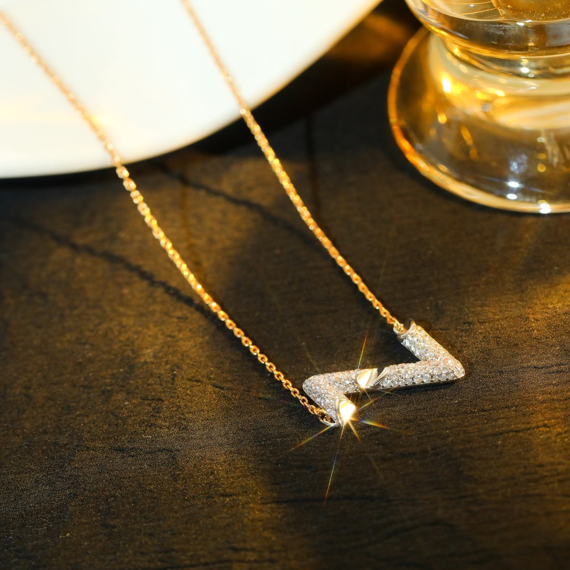 [Rosla Jewelry]VOLT SILVER DIAMOND PEDANT NECKLACE