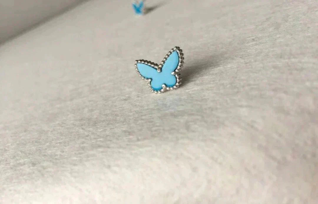 [Rosla Jewelry]BUTTERFLY TURQUOISE EARRINGS SILVER