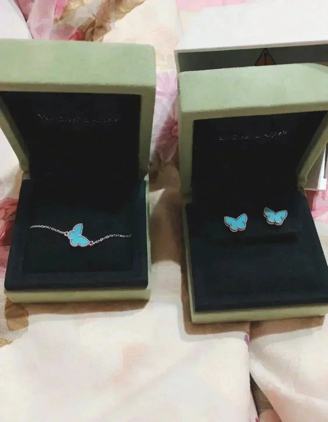 [Rosla Jewelry]BUTTERFLY TURQUOISE EARRINGS SILVER