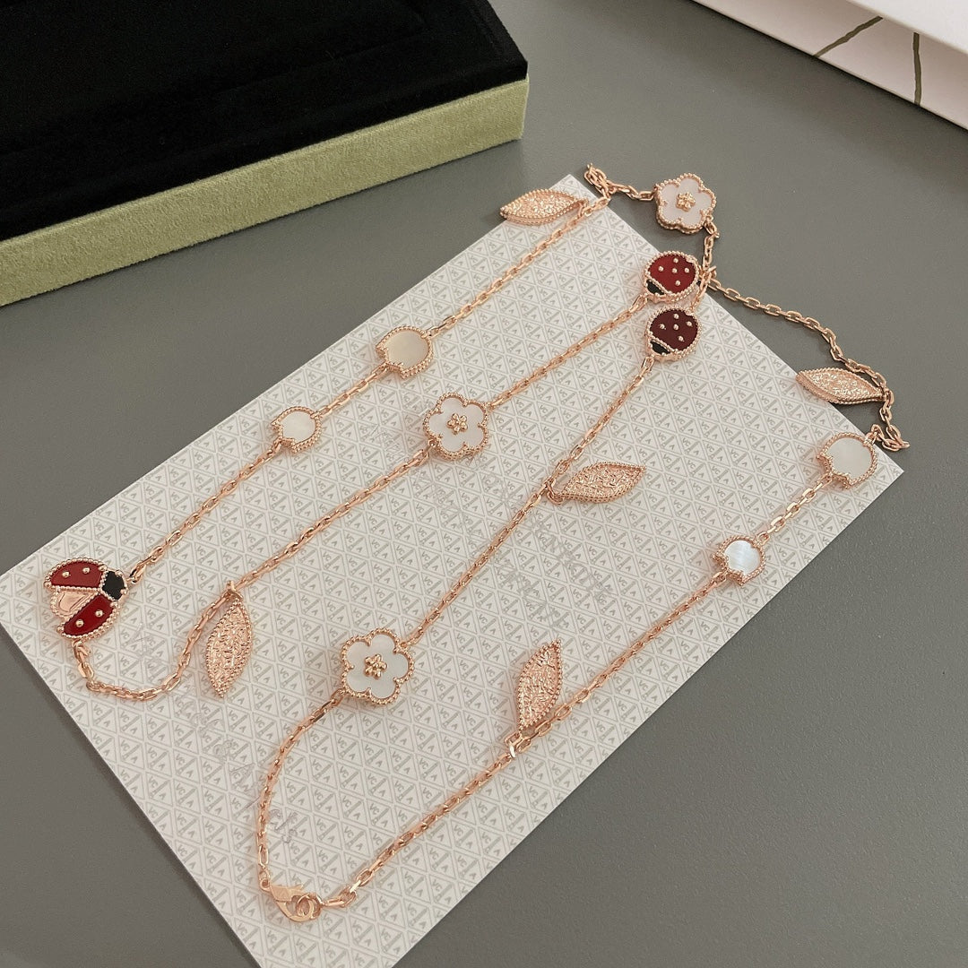 [Rosla Jewelry]LUCKY SPRING 15 MOTIFS ROSE GOLD NECKLACE