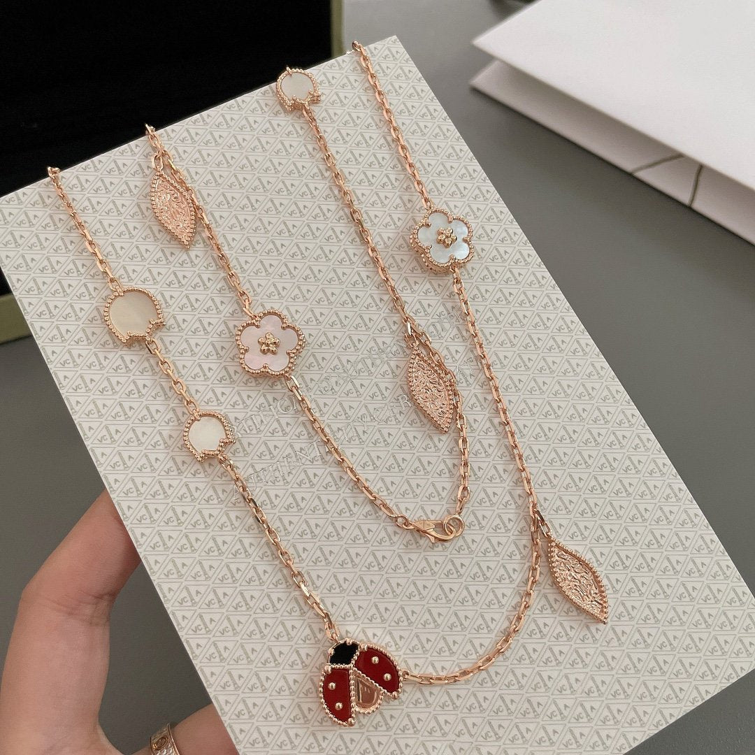 [Rosla Jewelry]LUCKY SPRING 15 MOTIFS ROSE GOLD NECKLACE