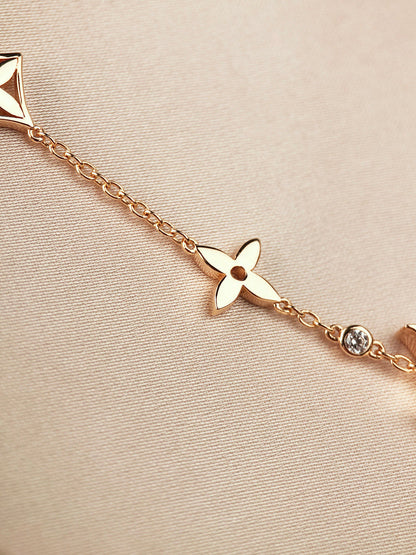 [Rosla Jewelry]STAR AND SUN 7 MOTIFS GOLD BRACELET