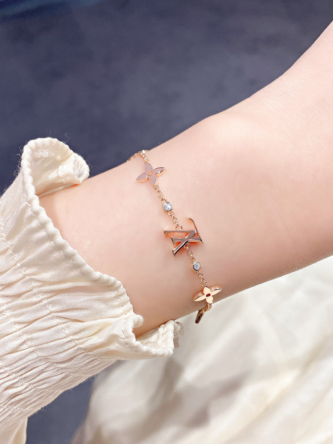 [Rosla Jewelry]STAR AND SUN 7 MOTIFS GOLD BRACELET