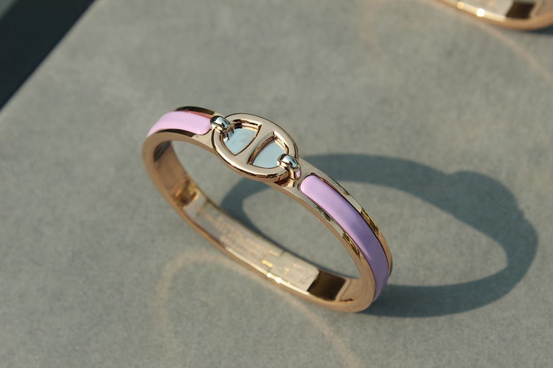 [Rosla Jewelry]CLIC CHAINE PINK GOLD BRACELET