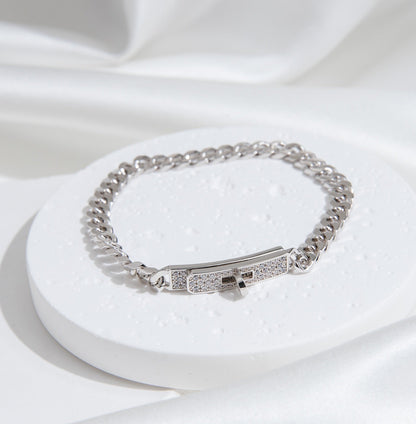 [Rosla Jewelry]KELLY CHAIN SILVER DIAMOND BRACELET