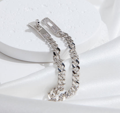 [Rosla Jewelry]KELLY CHAIN SILVER DIAMOND BRACELET