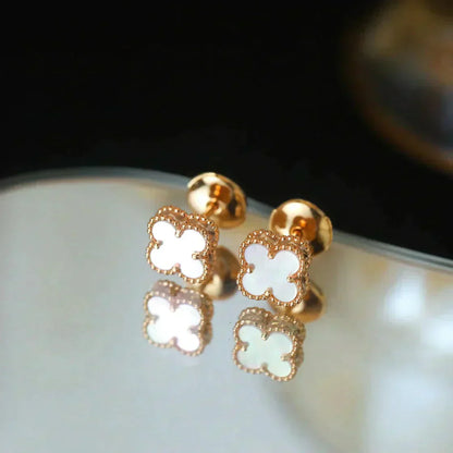 [Rosla Jewelry]CLOVER MINI 9.5MM WHITE MOP EARRINGS