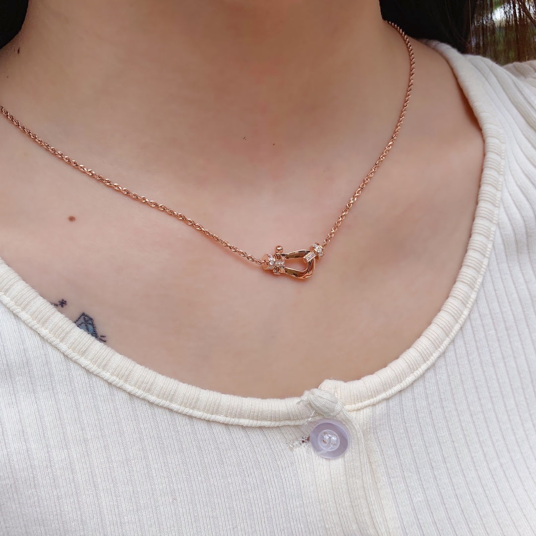 [Rosla Jewelry]FORCE 10 PINK GOLD DIAMOND NECKLACE