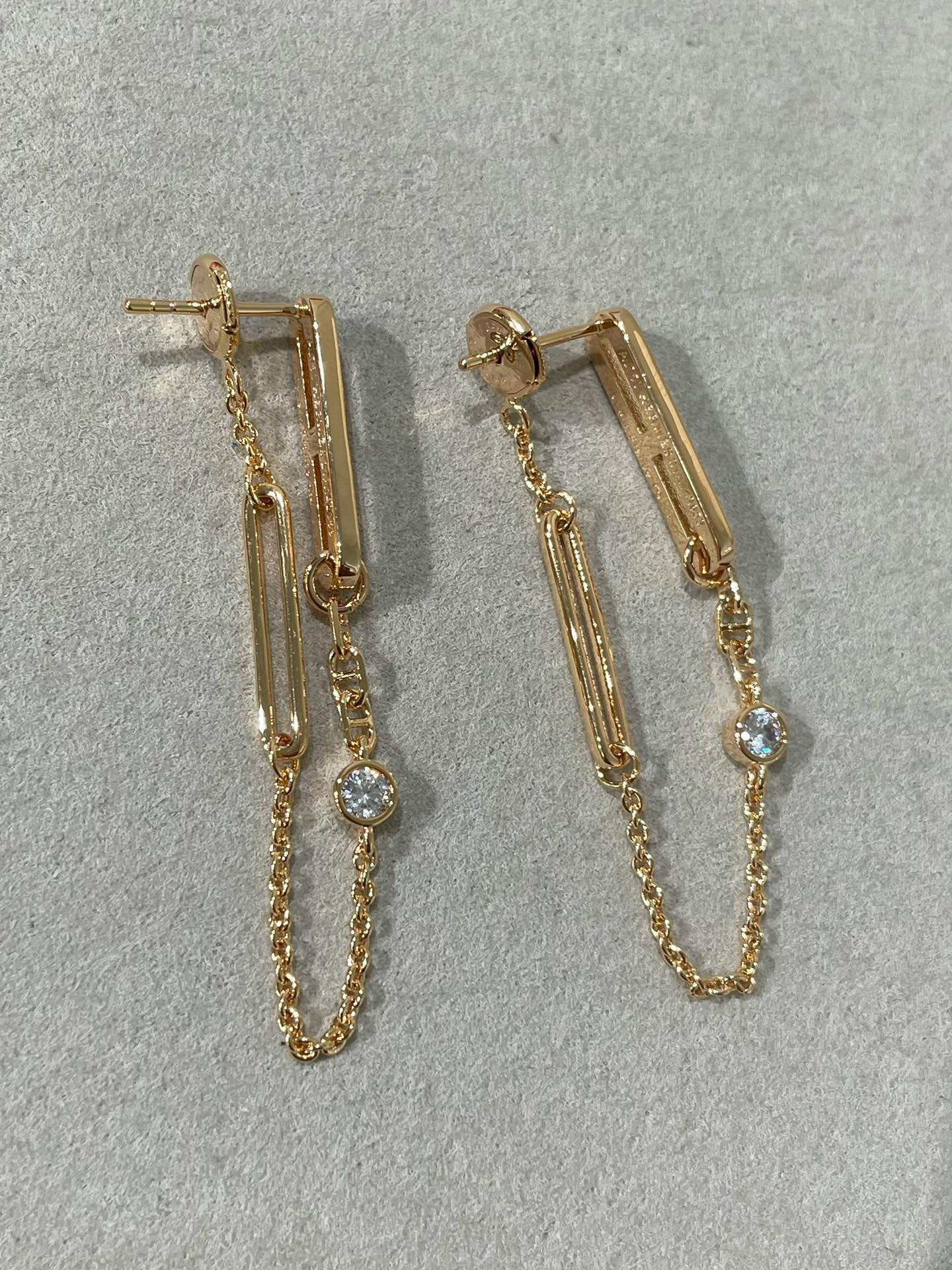 [Rosla Jewelry]CHAINE CHAOS DIAMOND DROP EARRINGS