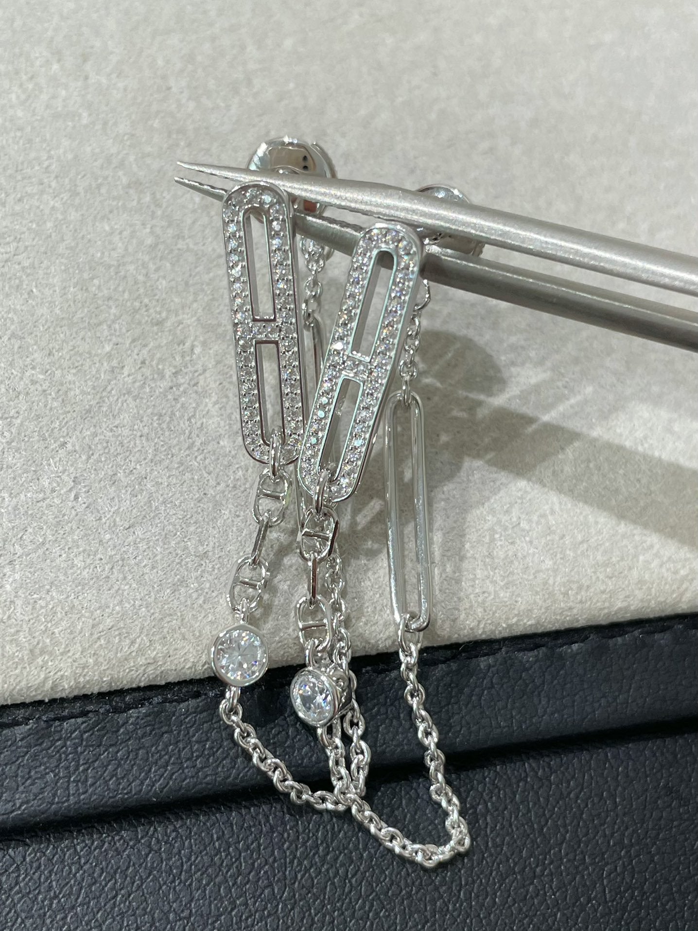 [Rosla Jewelry]CHAINE CHAOS DIAMOND DROP EARRINGS