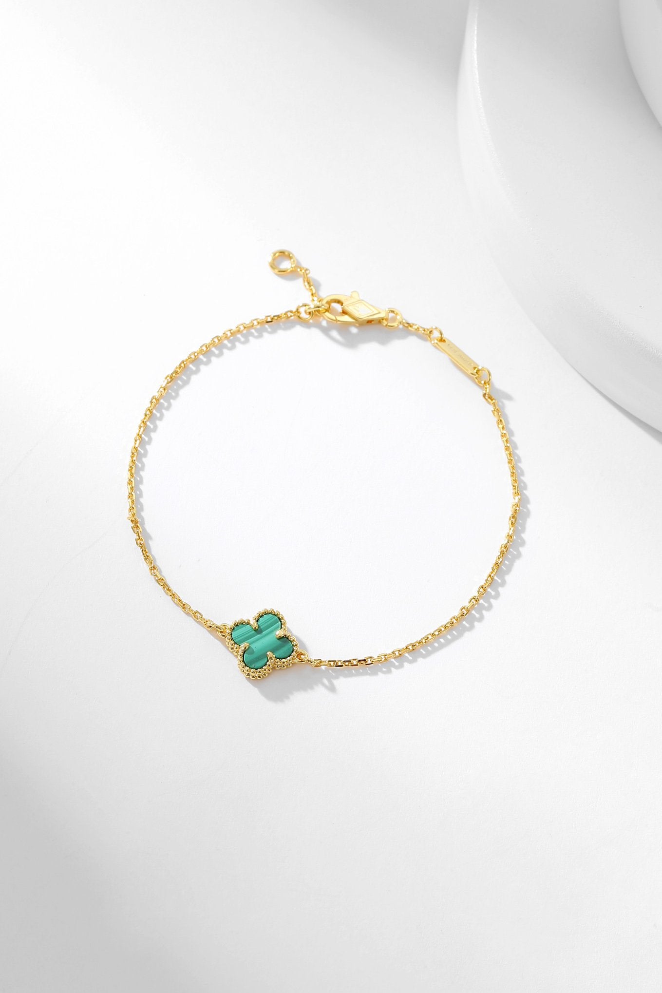 [Rosla Jewelry]CLOVER BRACELET MALACHITE 1 MOTIF