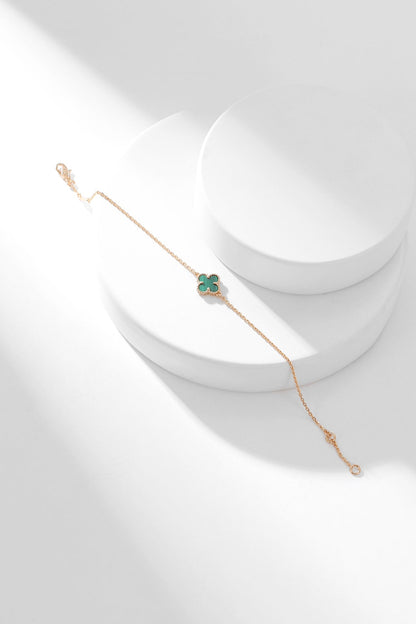 [Rosla Jewelry]CLOVER BRACELET MALACHITE 1 MOTIF