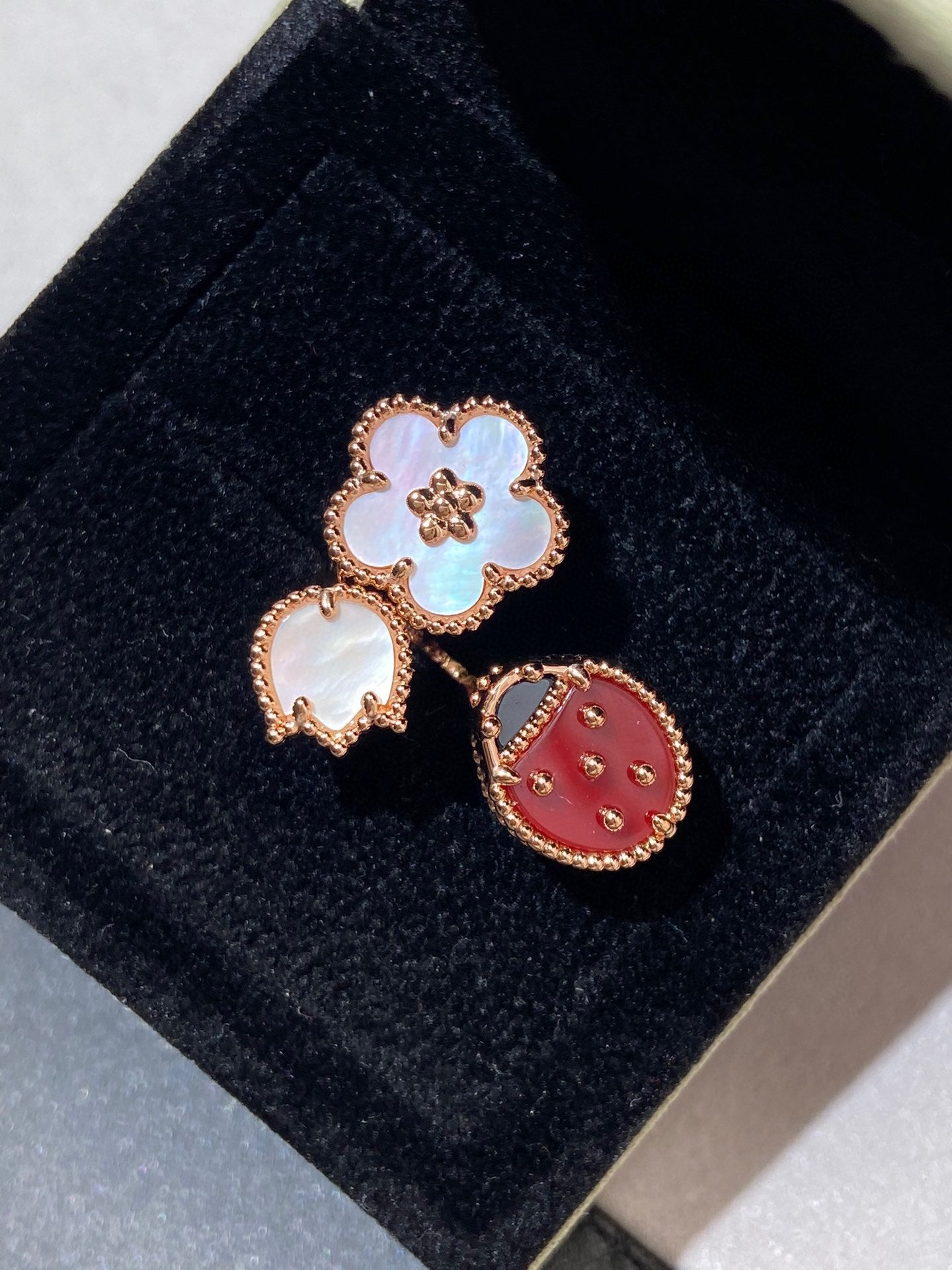 [Rosla Jewelry]LUCKY 3 MOTIF ROSE GOLD RING