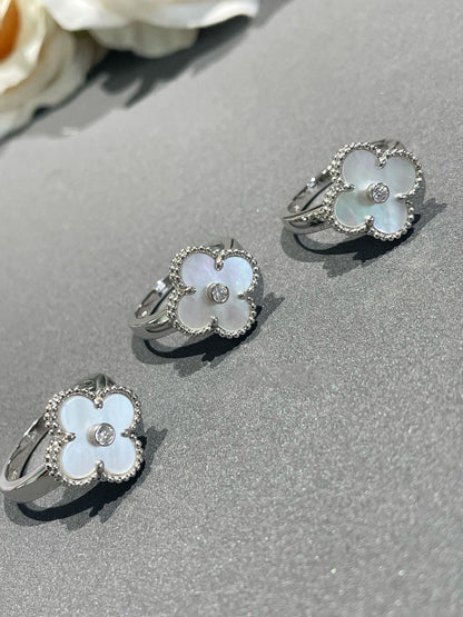 [Rosla Jewelry]CLOVER SILVER MOP DIAMOND RING