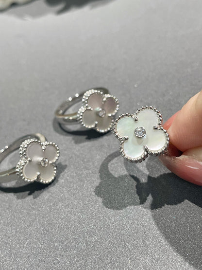 [Rosla Jewelry]CLOVER SILVER MOP DIAMOND RING