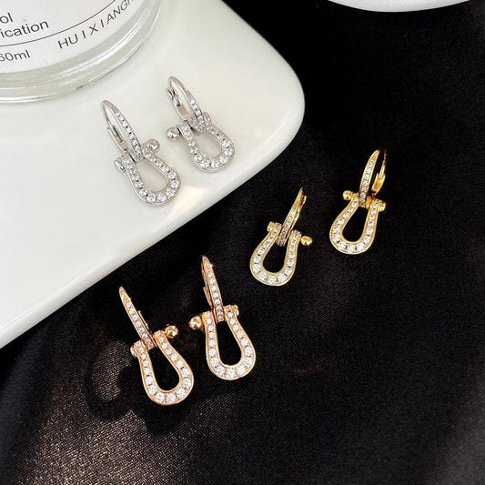 [Rosla Jewelry]FORCE 10 FULL DIAMOND DROP EARRINGS MEDIUM MODEL