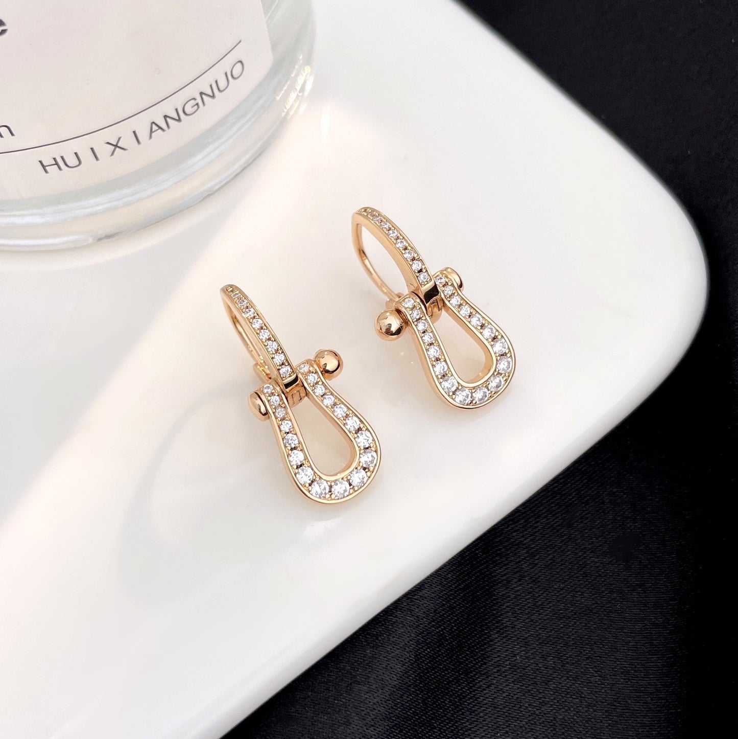 [Rosla Jewelry]FORCE 10 FULL DIAMOND DROP EARRINGS MEDIUM MODEL