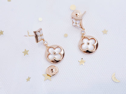 [Rosla Jewelry]STAR AND SUN PINK GOLD MOP DROP EARRINGS