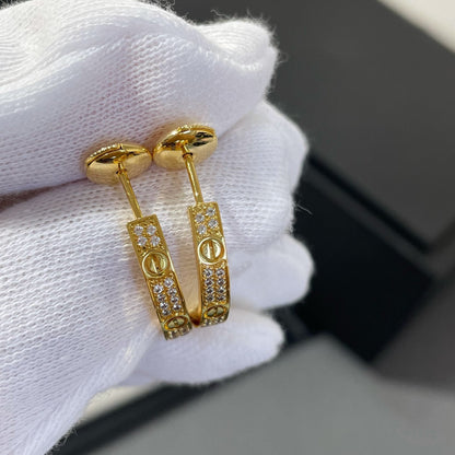 [Rosla Jewelry]LOVE DIAMOND GOLD HOOP EARRINGS