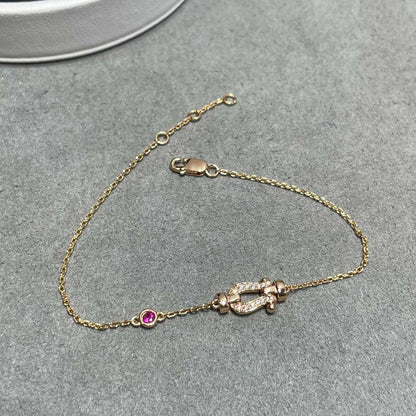 [Rosla Jewelry]FORCE 10 DIAMOND CHAIN LINK PINK GOLD BRACELET