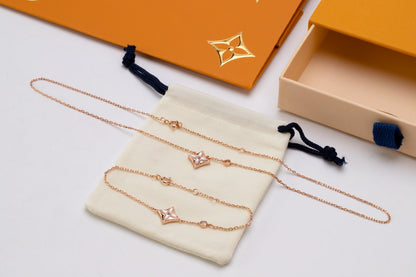 [Rosla Jewelry]STAR PINK MOP 1 DIAMOND PINK GOLD NECKLACE