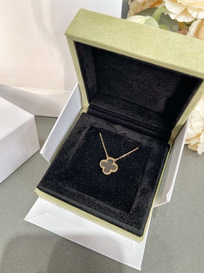 [Rosla Jewelry]CLOVER ROCK CRYSTAL ROSE GOLD NECKLACE