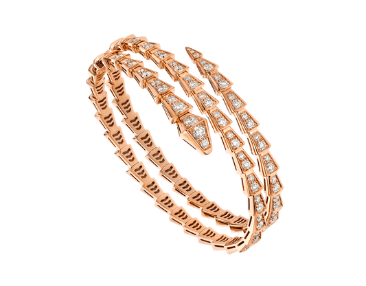 [Rosla Jewelry]SERPENTI BRACELET PINK GOLD DIAMOND DOUBLE ROW