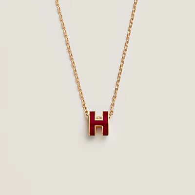 [Rosla Jewelry]HM CLIC RED ENAMEL GOLD NECKLACE