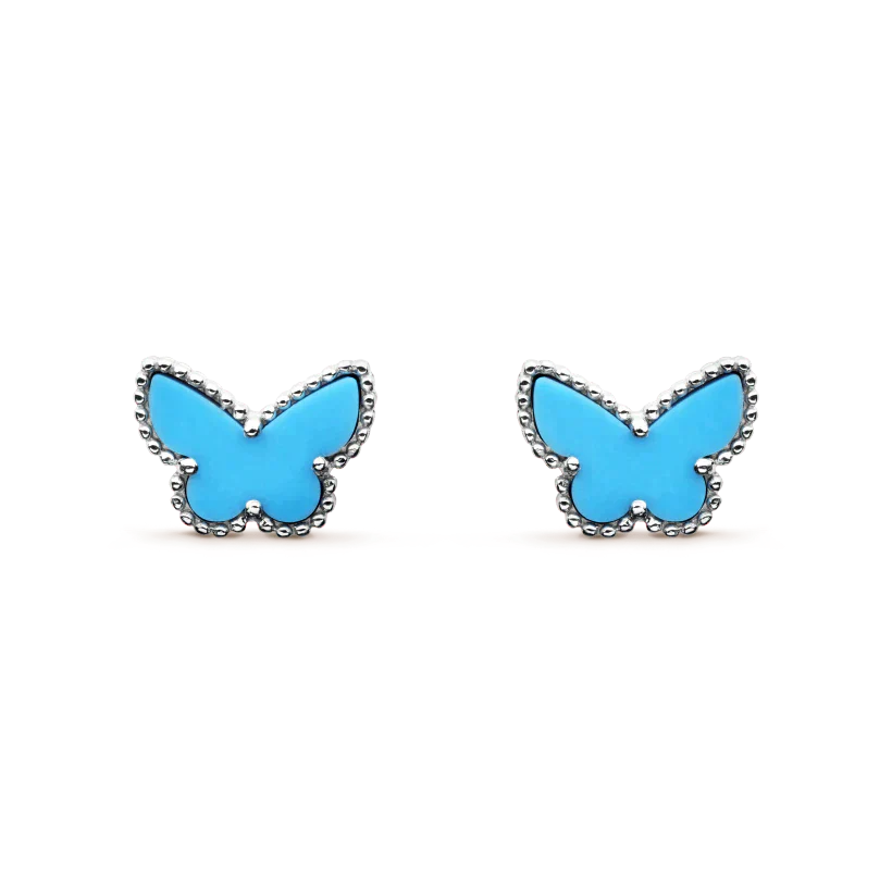 [Rosla Jewelry]BUTTERFLY TURQUOISE EARRINGS SILVER