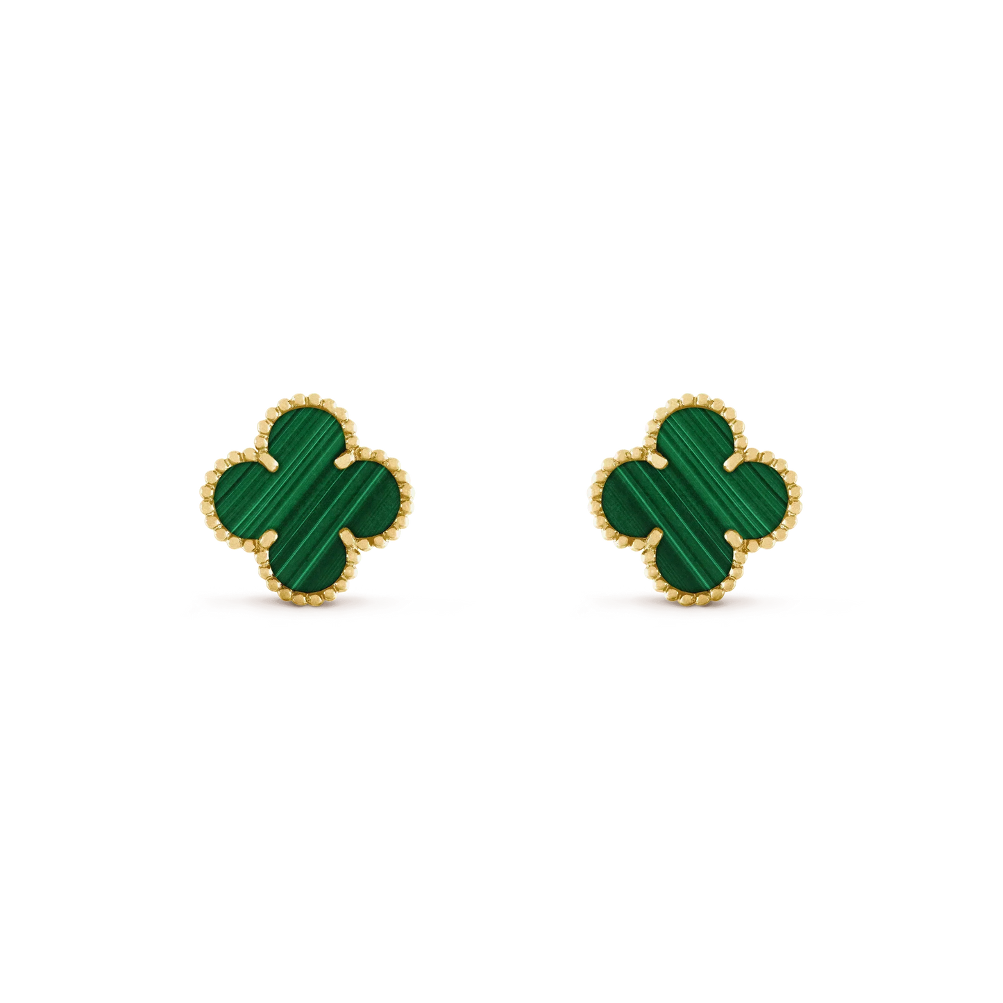 [Rosla Jewelry]CLOVER MEDIUM 1 MOTIFS MALACHITE  EARRINGS