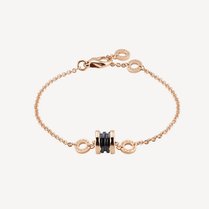 [Rosla Jewelry]ZERO 1 SOFT PINK GOLD AND BLACK CERAMIC BRACELET