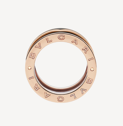 [Rosla Jewelry]ZERO 1 TWO-BAND WITH MATTE BLACK CERAMIC PINK GOLD RING