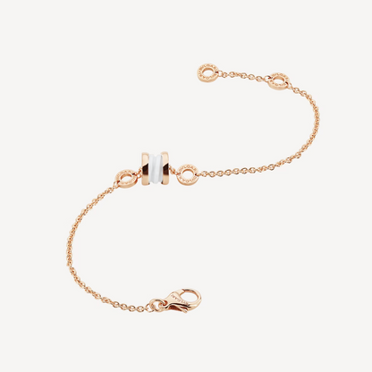 [Rosla Jewelry]ZERO 1 SOFT PINK GOLD AND WHITE CERAMIC BRACELET