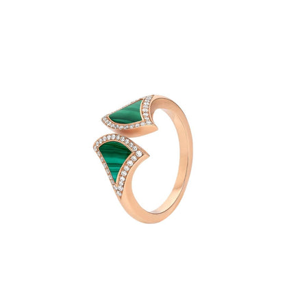 [Rosla Jewelry]DREAM MALACHITE DIAMOND OPEN RING