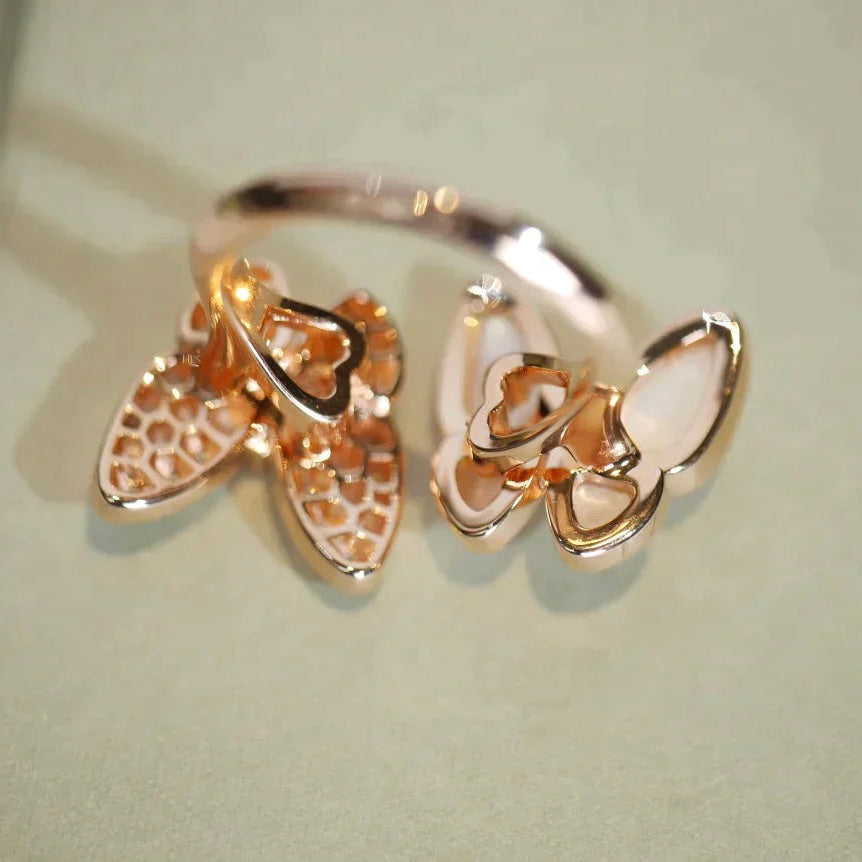 [Rosla Jewelry]TWIN BUTTERFLY DIAMOND MOP RING