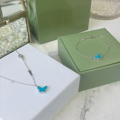 [Rosla Jewelry]BUTTERFLY TURQUOISE BUTTERFLY BRACELET SILVER