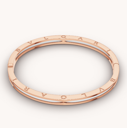 [Rosla Jewelry]ZERO 1 PINK GOLD WITH WHITE CERAMIC BRACELET