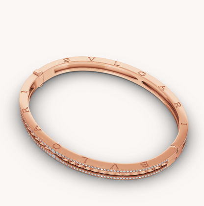 [Rosla Jewelry]ZERO 1 SPIRAL AND PAVED DIAMOND PINK GOLD BRACELET