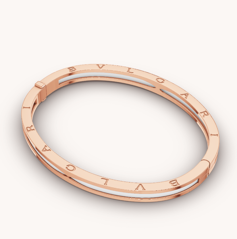 [Rosla Jewelry]ZERO 1 PINK GOLD WITH WHITE CERAMIC BRACELET