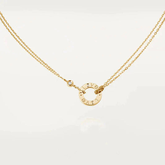 [Rosla Jewelry]LOVE NECKLACE 16MM 2 DIAMONDS