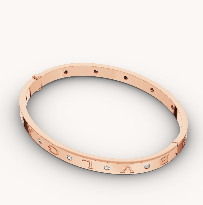 [Rosla Jewelry]ZERO 1 PINK GOLD 12 DIAMONDS BRACELET