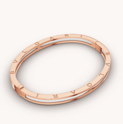 [Rosla Jewelry]ZERO 1 PINK GOLD WITH WHITE CERAMIC BRACELET