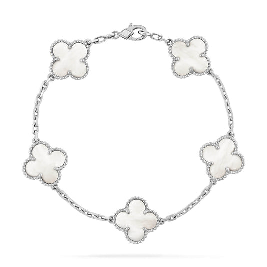 [Rosla Jewelry]CLOVER SILVER MOP 5 MOTIF BRACELET