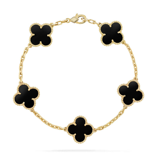 [Rosla Jewelry]CLOVER  5 MOTIFS BLACK ONYX BRACELET