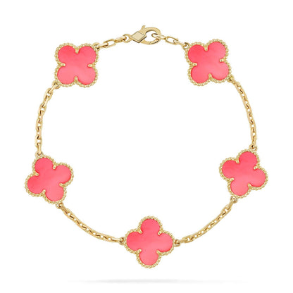 [Rosla Jewelry]CLOVER 5 PINK MOP BRACELET