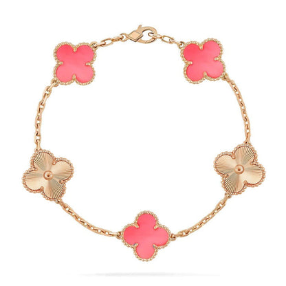 [Rosla Jewelry]CLOVER BRACELET 5 MOTIF PINK AND PINK GOLD