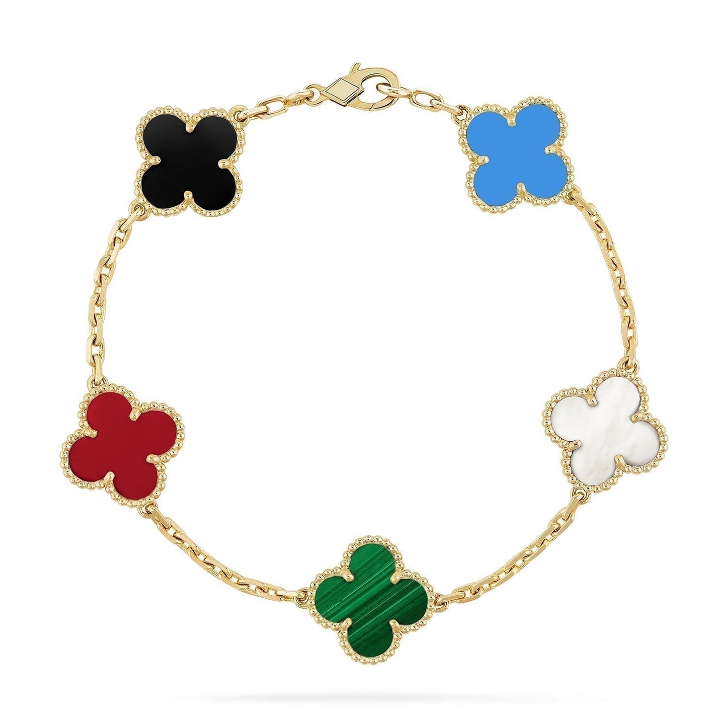 [Rosla Jewelry]CLOVER 5 MOTIFS MULTICOLOR  BRACELET